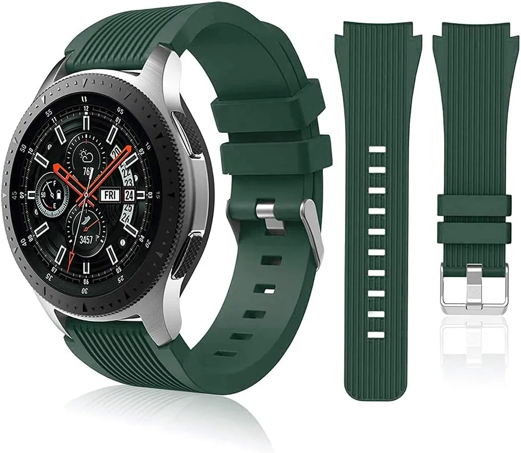 HSWAI Compatible with Samsung Galaxy Watch 46mm Bands/Gear S3 Frontier, Classic Watch Bands/Galaxy Watch 3 Bands 45mm, 22mm Soft Silicone Bands Bracelet Sports Strap for Men & Women.