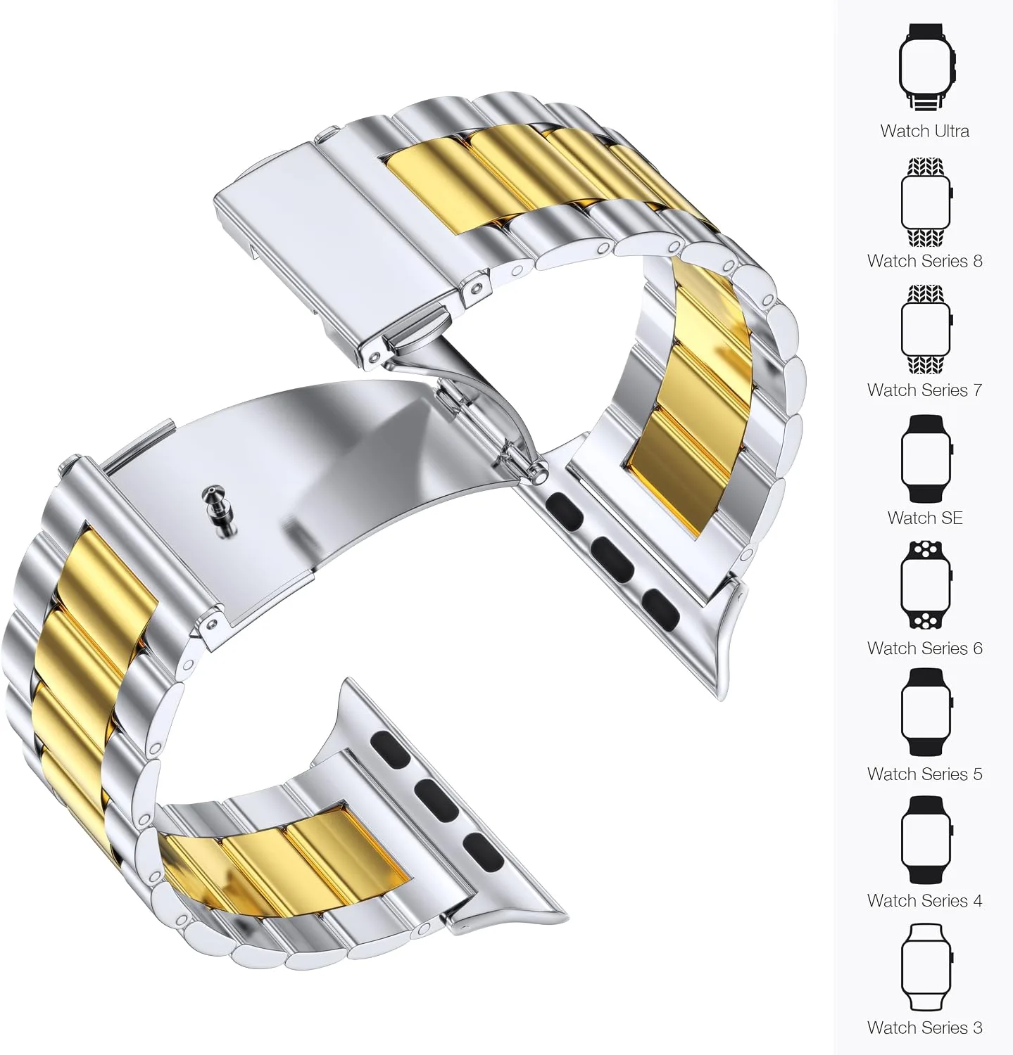 EPULY Metal Band Compatible with Apple Watch Bands for Men 42/44/45/46/49mm