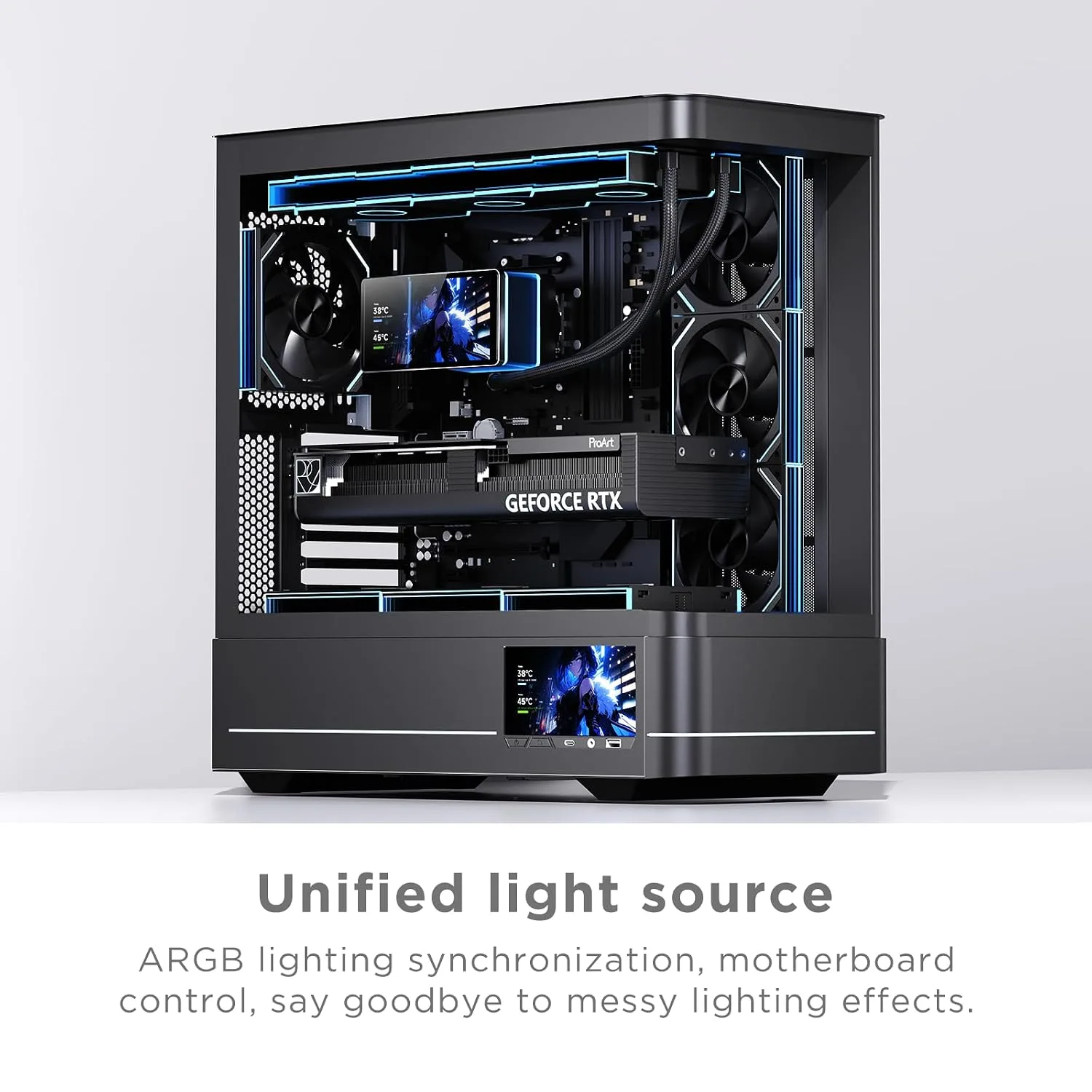 PF 360 CPU Water AIO Cooler Liquid Cooling|5.5-inch LCD Magnetic Screen|360mm ARGB Infinity Mirror 2000RPM PWM Fan|Lower Noise ≤30DBA|for Intel LGA1851/1700/1200/115X AMD AM4/AM5-Black
