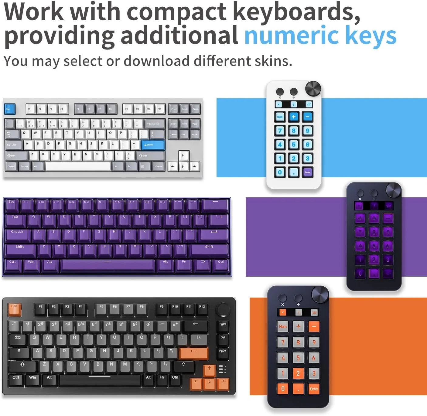 TreasLin VSDinside Macro Keyboard Stream Controller Deck with 18 Customizable Macro Keys support Numberic/Calculator/Stream Controller Mode to Trigger Actions in OBS Twitch YouTube for Content Creators Streamer Compatible with PC & Mac N1 White