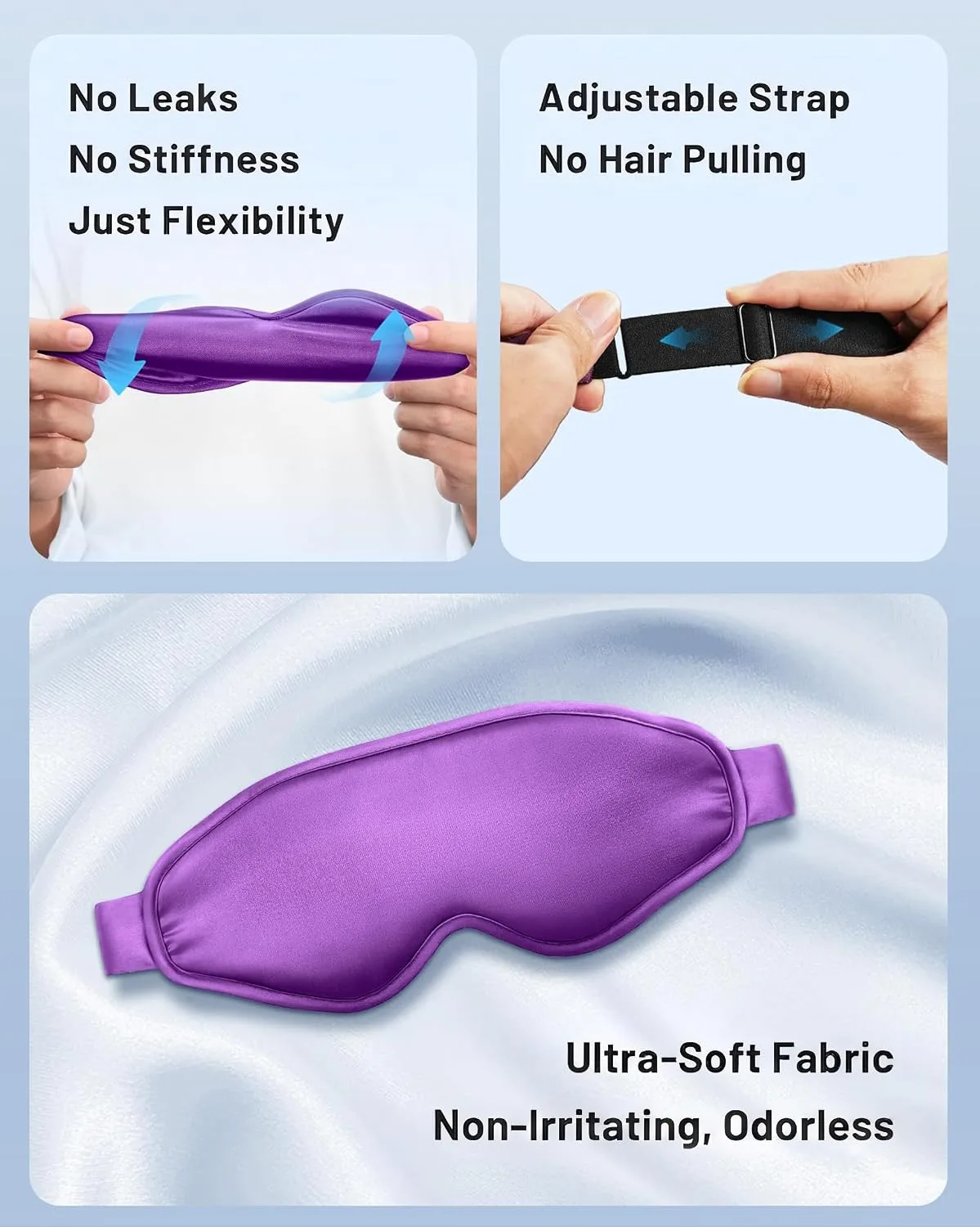 Cold Eye Mask Cooling Mask for Puffy Eyes: Flexible Ice Eye Pack for Magraine After Surgery Relief - Reuable Gel Sleep Mask for Headache Puffiness - Comfortable Perfect Fit Cool Compress for Sleeping