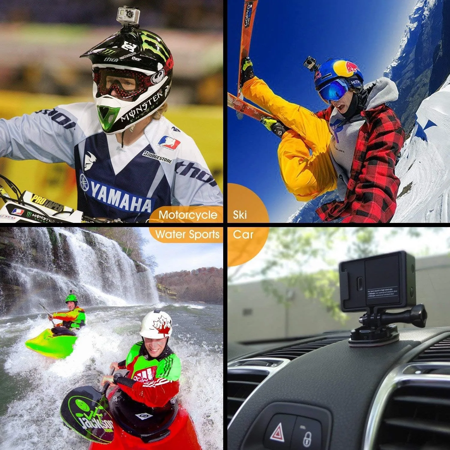 Helmet Adhesive Mounts Curved Sticky Flat Attachment for GoPro