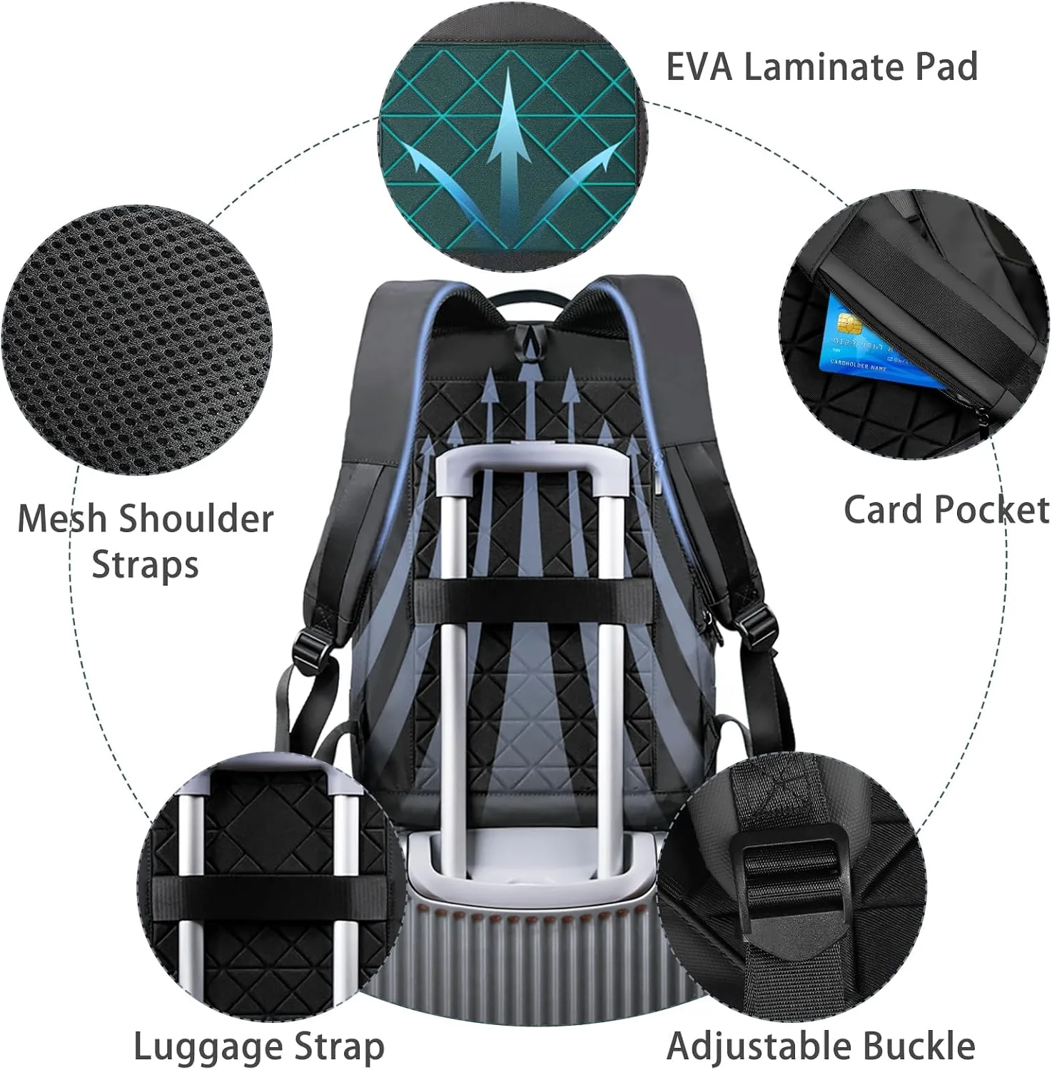 hk Backpack for Men, Business Slim Computer Bag for 17.3 Inch Laptop
