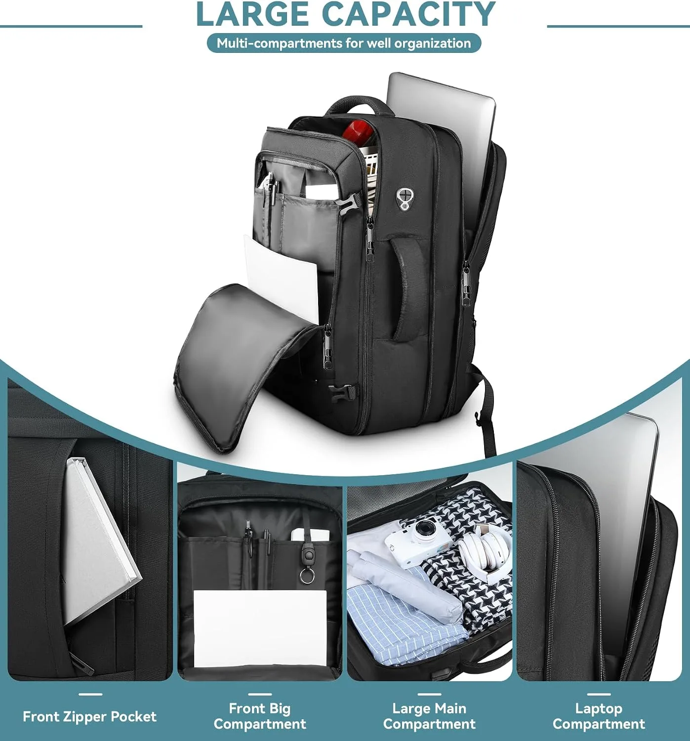 Travel Backpack, Expandable Big Carry On Backpack for Men Airline Approved