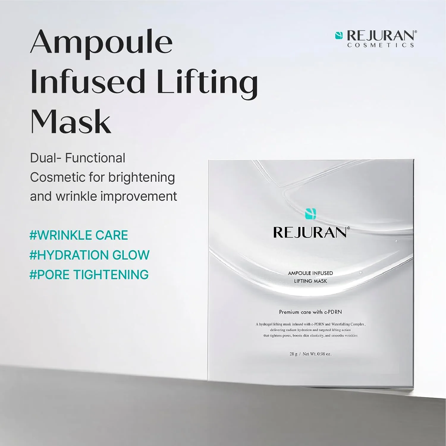 REJURAN Ampoule Infused Lifting Mask, DOT™ c-PDRN® Hydrogel, 4 Count
