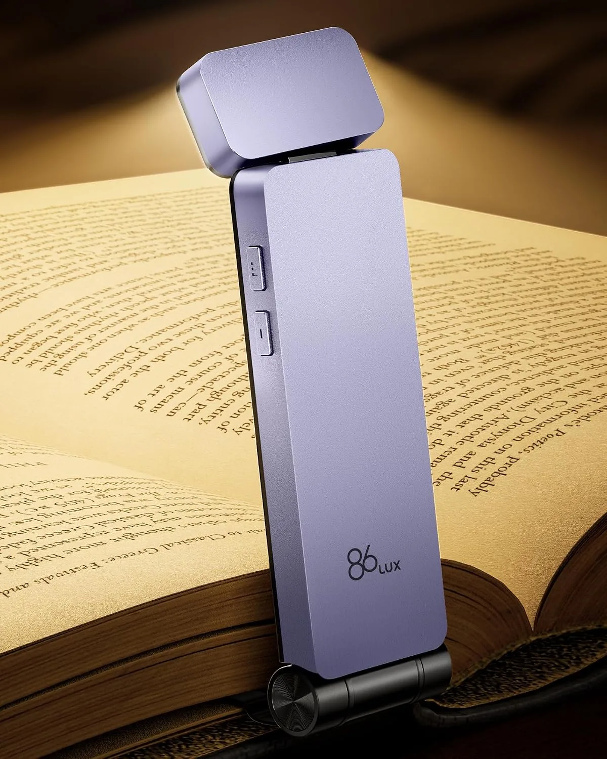 86lux Book Light, Rechargeable Clip-On LED Reading Light for Bed