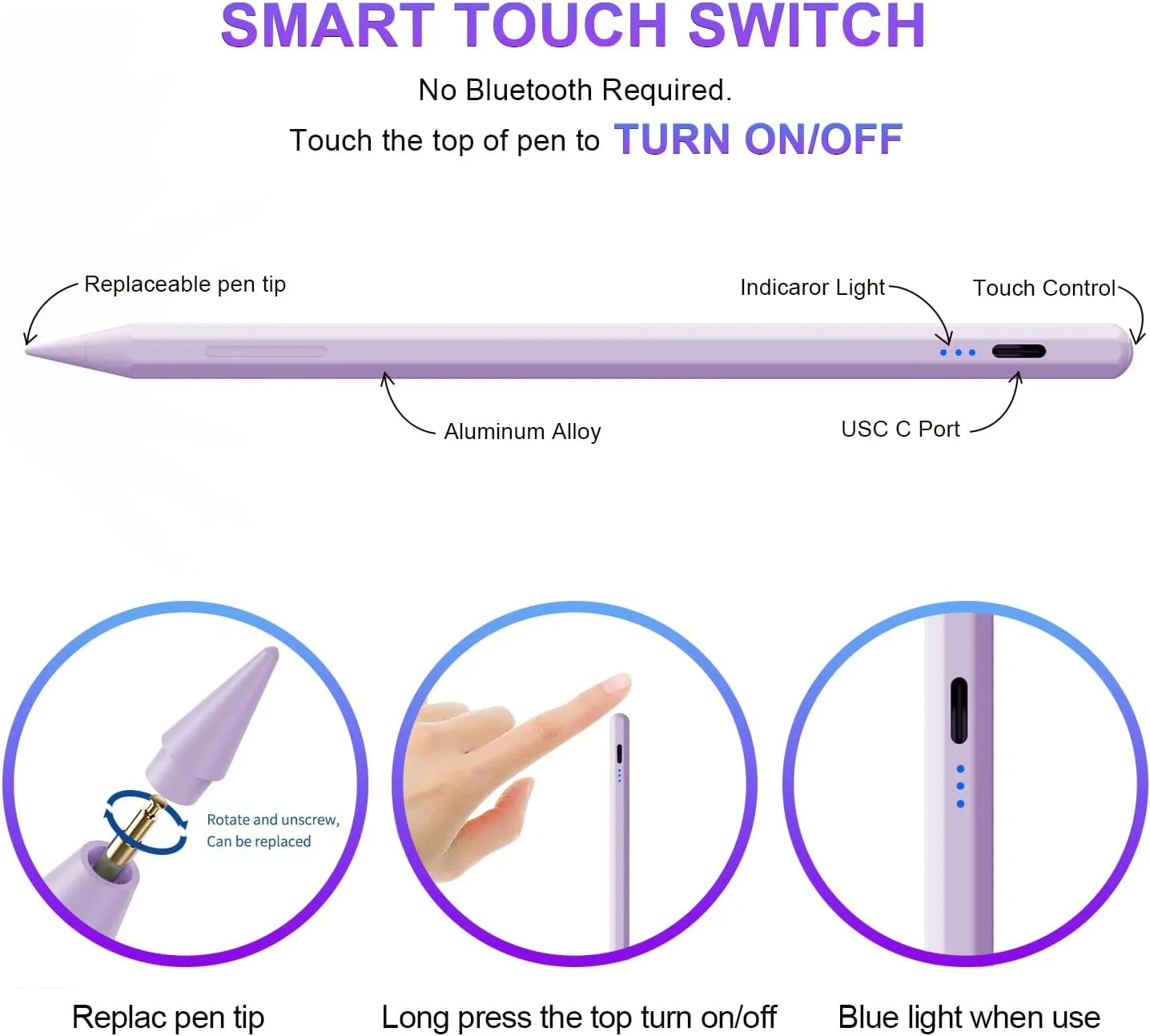 Stylus Pen for iPad 6th-11th Generation,Fast Charge Apple iPad Stylus Pencil with Palm Rejection,Compatible with 2018-2026 iPad 6/7/8/9/10/11 Gen, Pro 13"/12.9"/11"/M4, Air 3/4/5/M2, Mini 5/6
