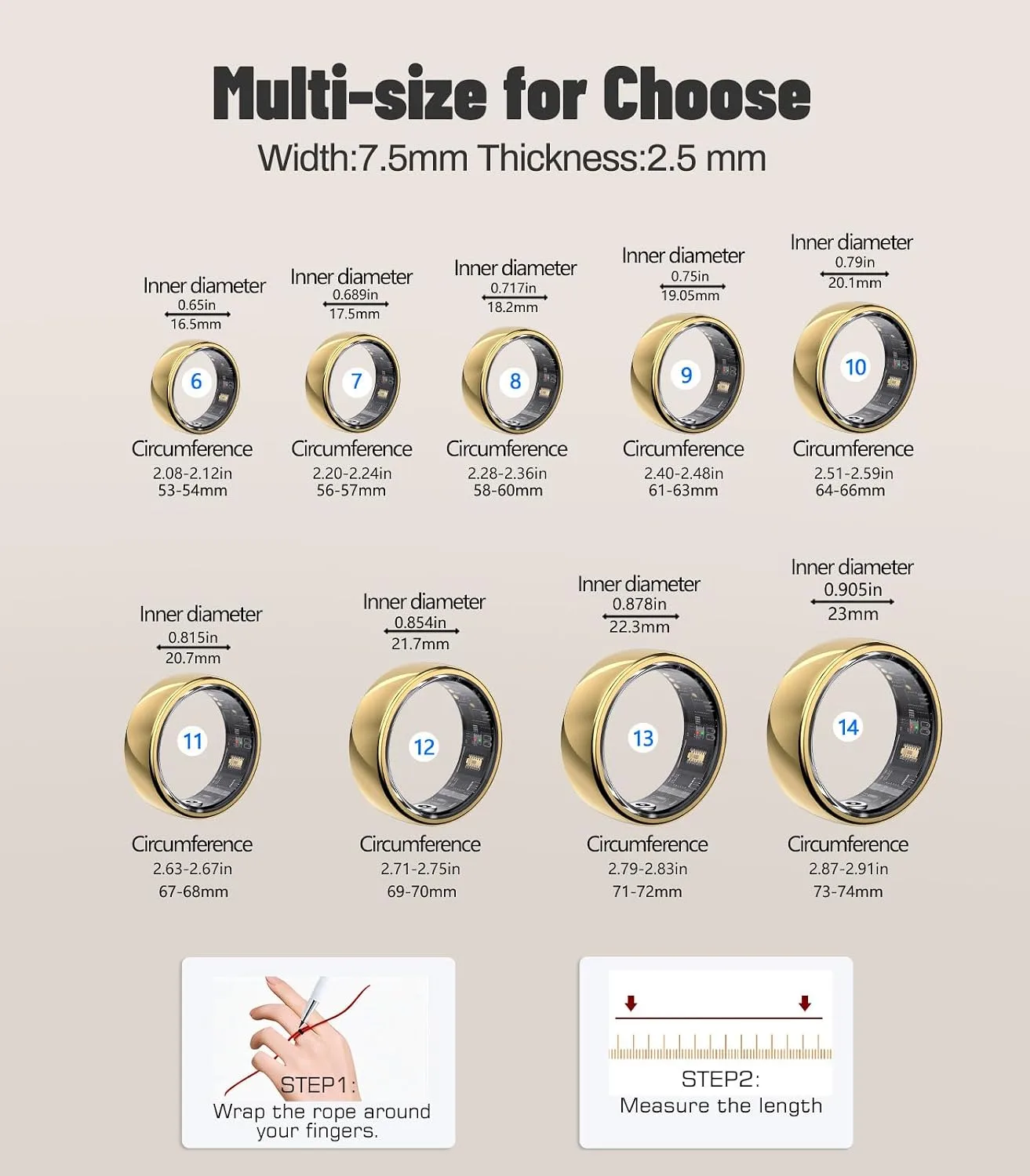 AI Smart Ring for Women Men, Health Ring with AI Health Analysis