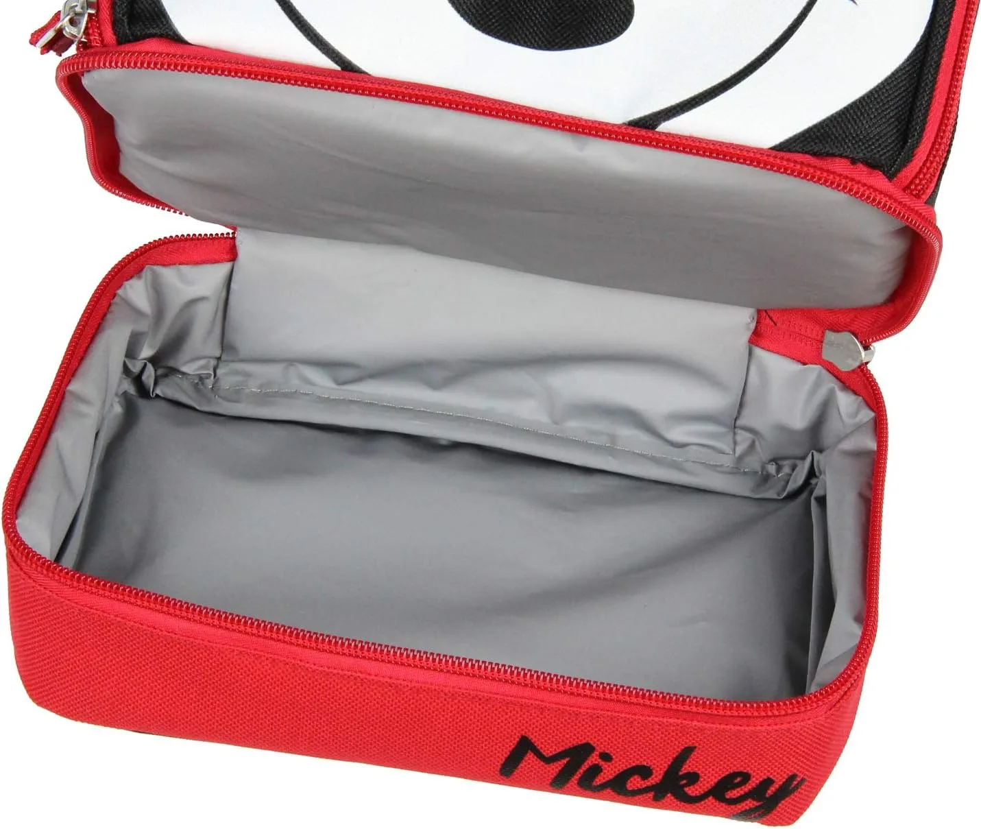 Disney Mickey Mouse Dual Compartment 3D Ears Winking Mickey Insulated Lunch Box 10"