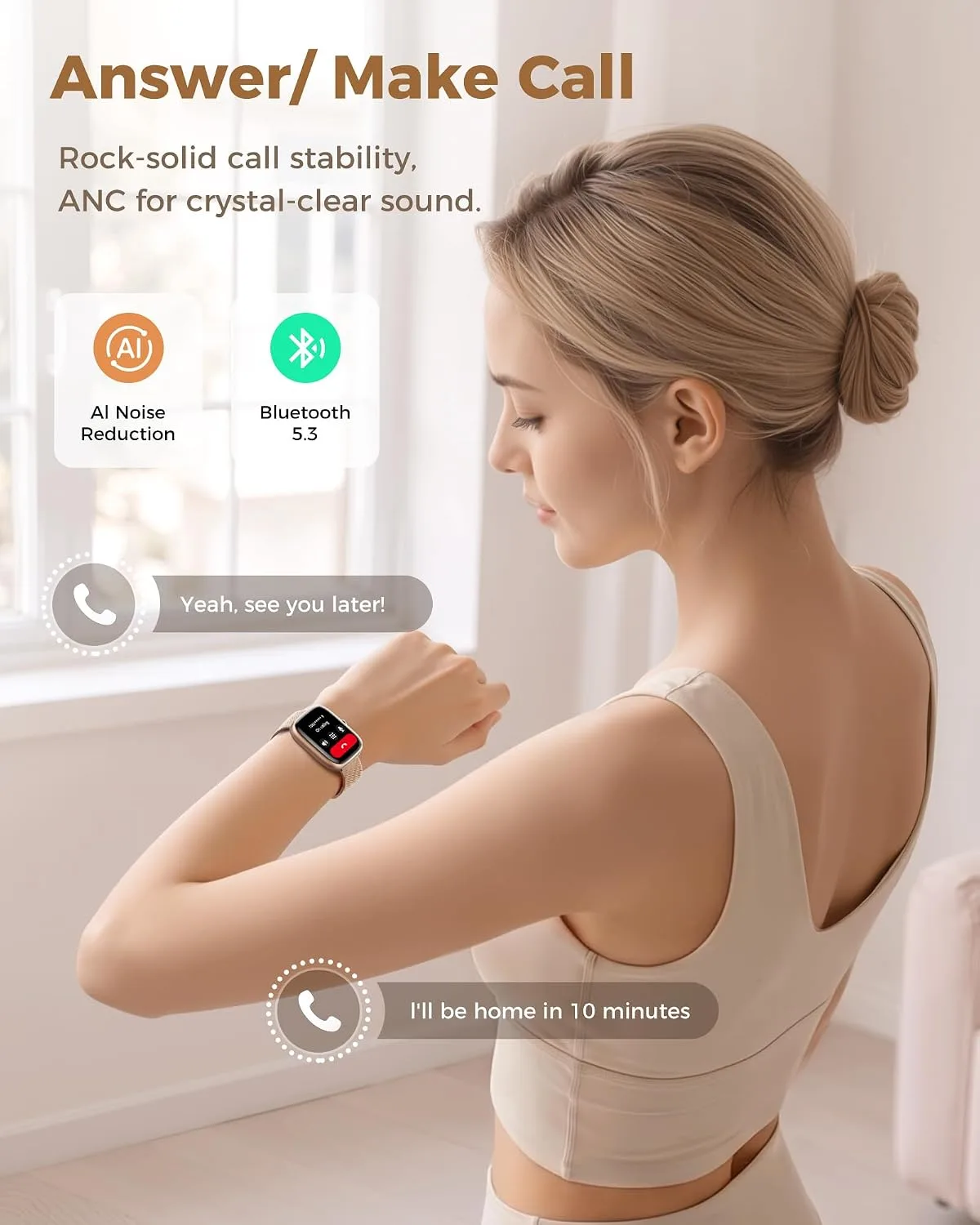 Smart Watches for Women Android/iPhone, Fitness Trackers with Answer/Call