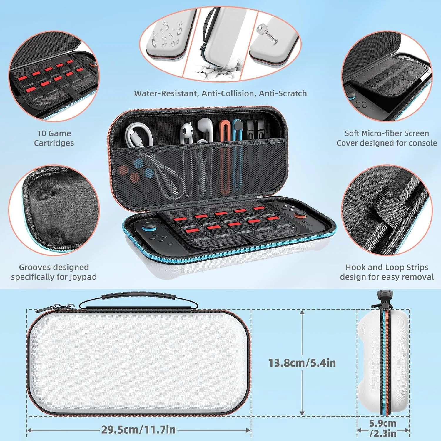 Switch 2 Accessories, 20-in-1 Bundle Case for Nintendo Switch 2 (White)