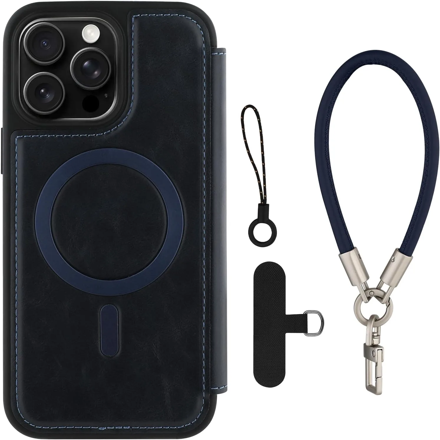 Wallet Phone Case Crafted for iPhone 16 Pro Blue