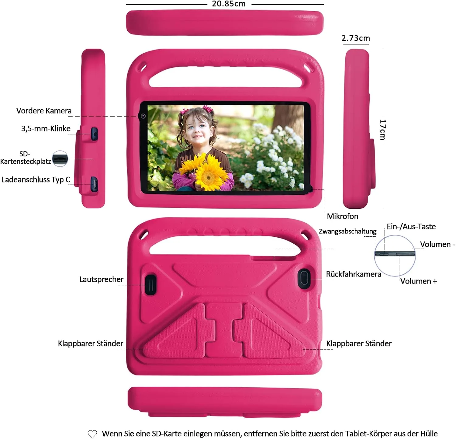 GOODTEL GOODTELTablet｜7id inch Android Tablet｜7GB RAM 64GB ROM (TF 1TB) ｜1024 * 600 IPS FHD｜8MP+5MP｜Bluetooth 5.0｜Wi-Fi 6｜ for Toddler Children, Parental Control,EVA RASE