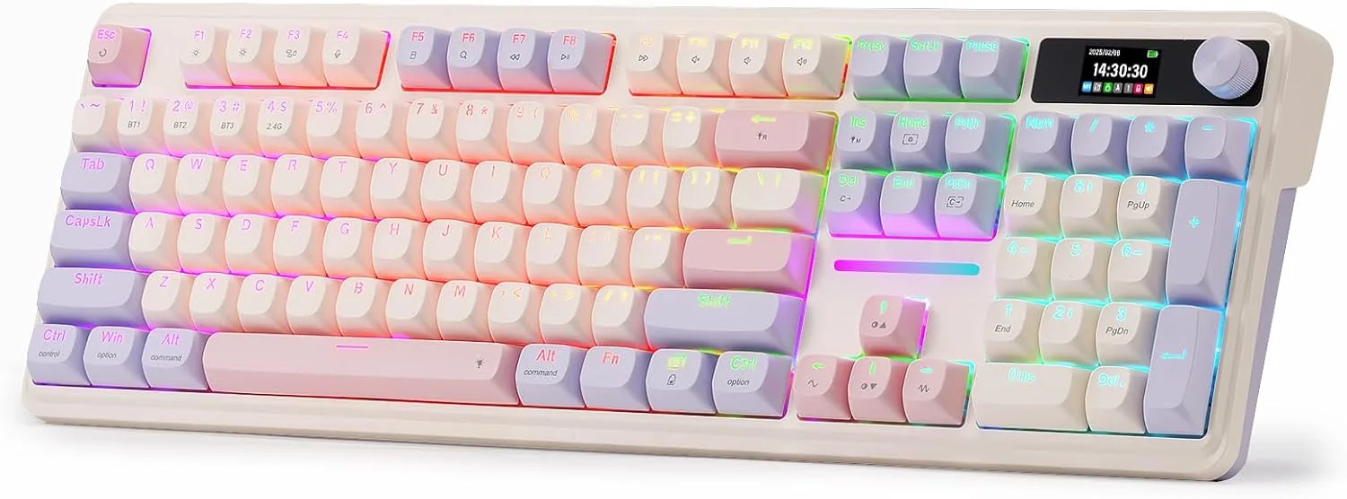 Teclado Gamer Redragon K762 PRO Wireless 104 teclas con pantalla y control knob