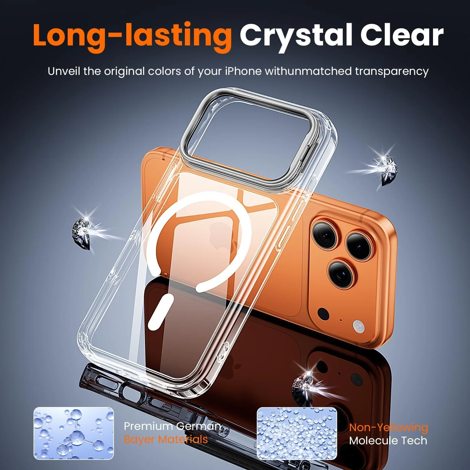 toushion 2 in 1 for iPhone 17 Pro Case Stand Clear