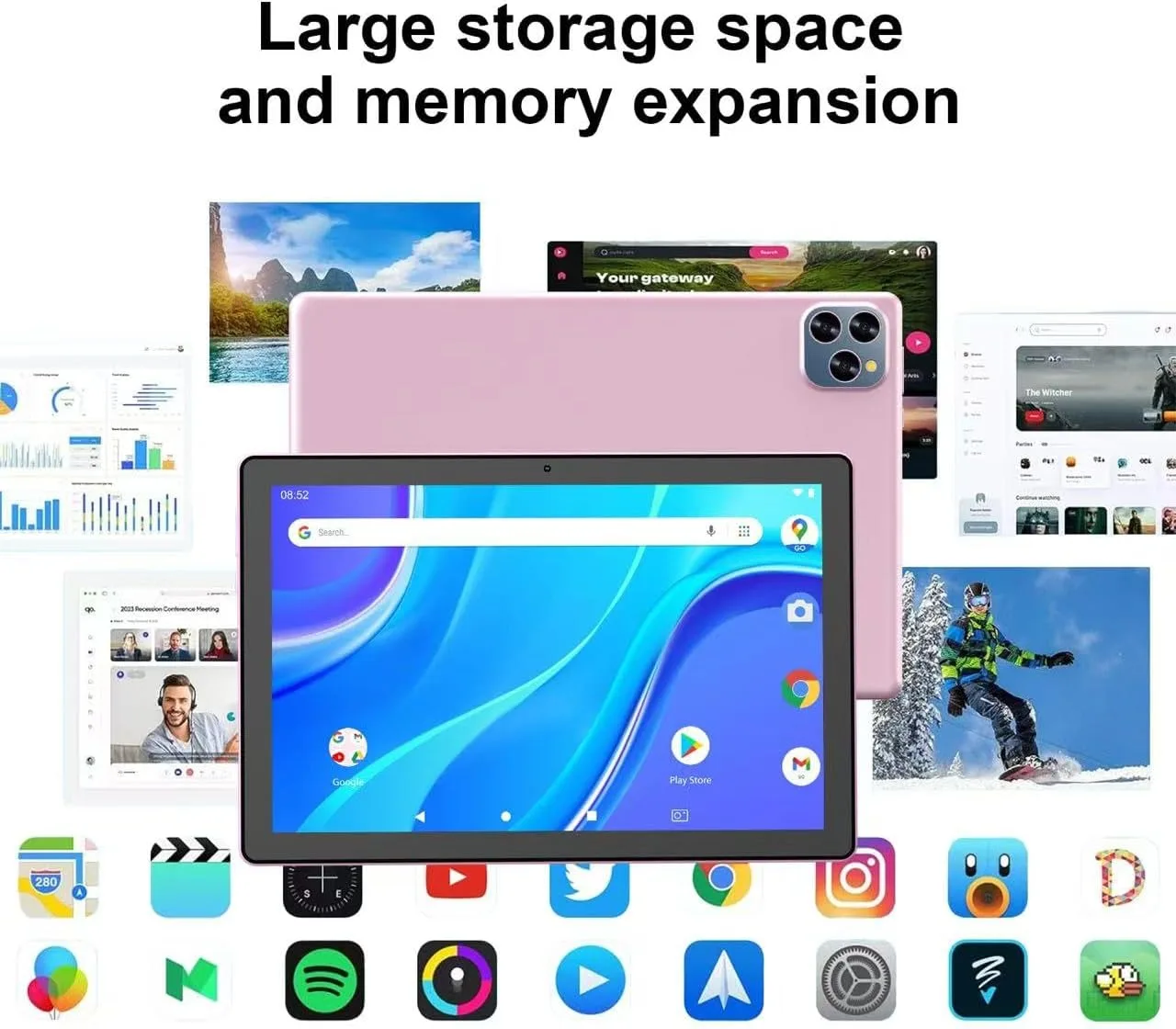 Android 16 Tablet 10 Inch, 12(3+9) GB RAM+64GB ROM, 2 in 1 Tablets with Keyboard Case Mouse Stylus, 2.0GHz Five-core Processor, 1280 * 800 IPS HD Screen, 5G WiFi6 BT 5.3 Tableta PC
