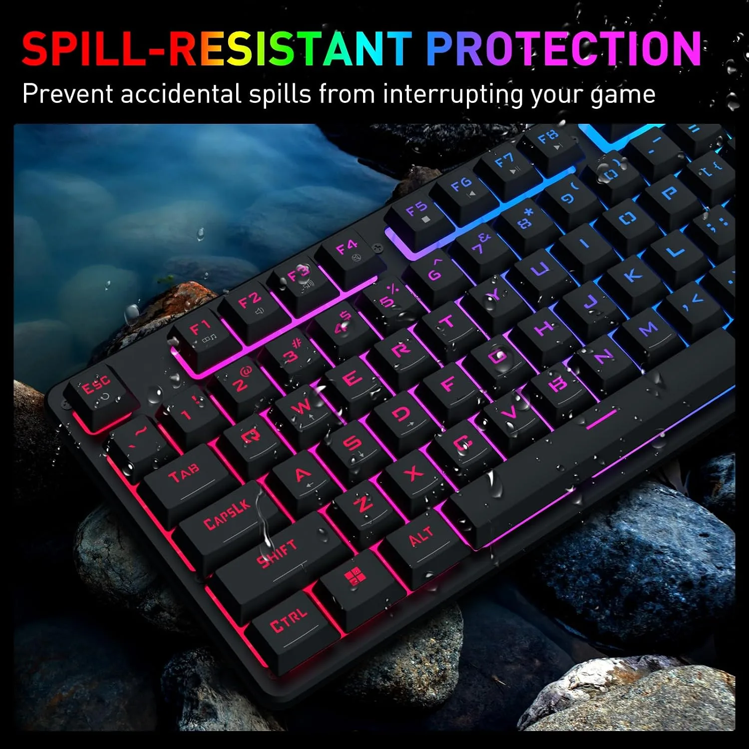 Redragon K521-E Gaming Keyboard with Knob, RGB 104 Keys Wired Keyboard