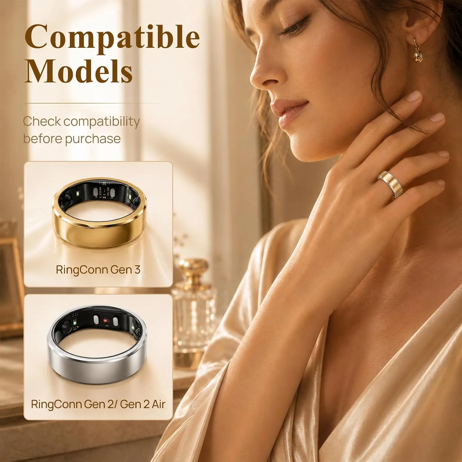 3 Pack Ring Cover Compatible with RingConn Gen 3/ Gen 2/ Gen 2 Air