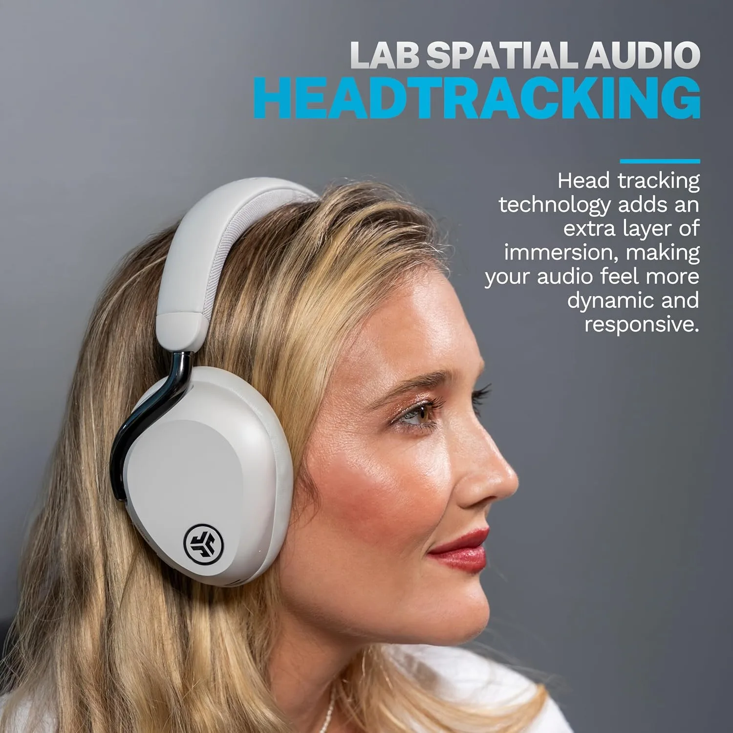 JLab Epic Lux Lab Edition Noise Cancelling Wireless Over Ear Headphones, White