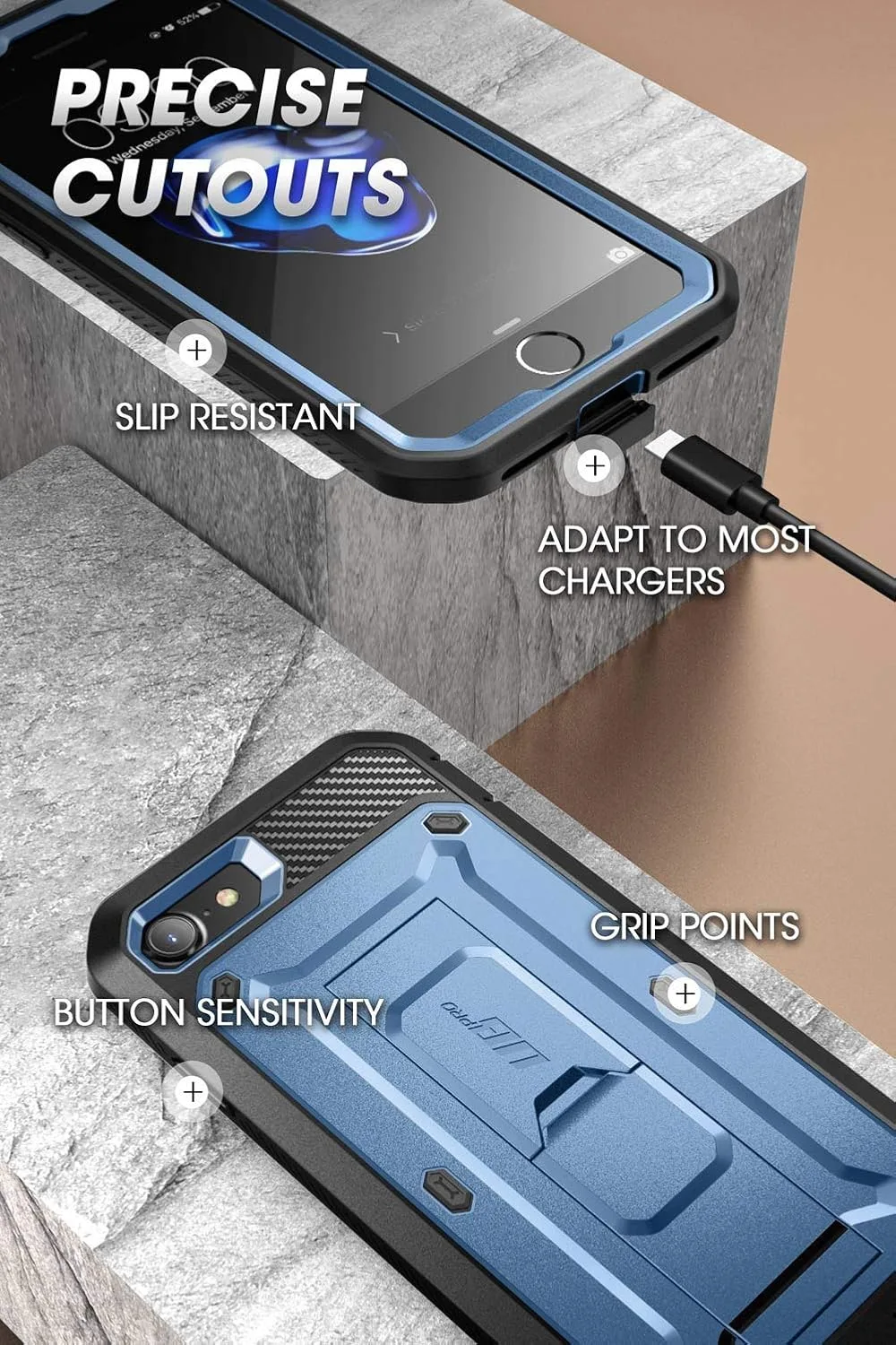 SUPCASE for iPhone SE 3rd / SE 2nd /7/8 Case with Screen Protector, Tilt