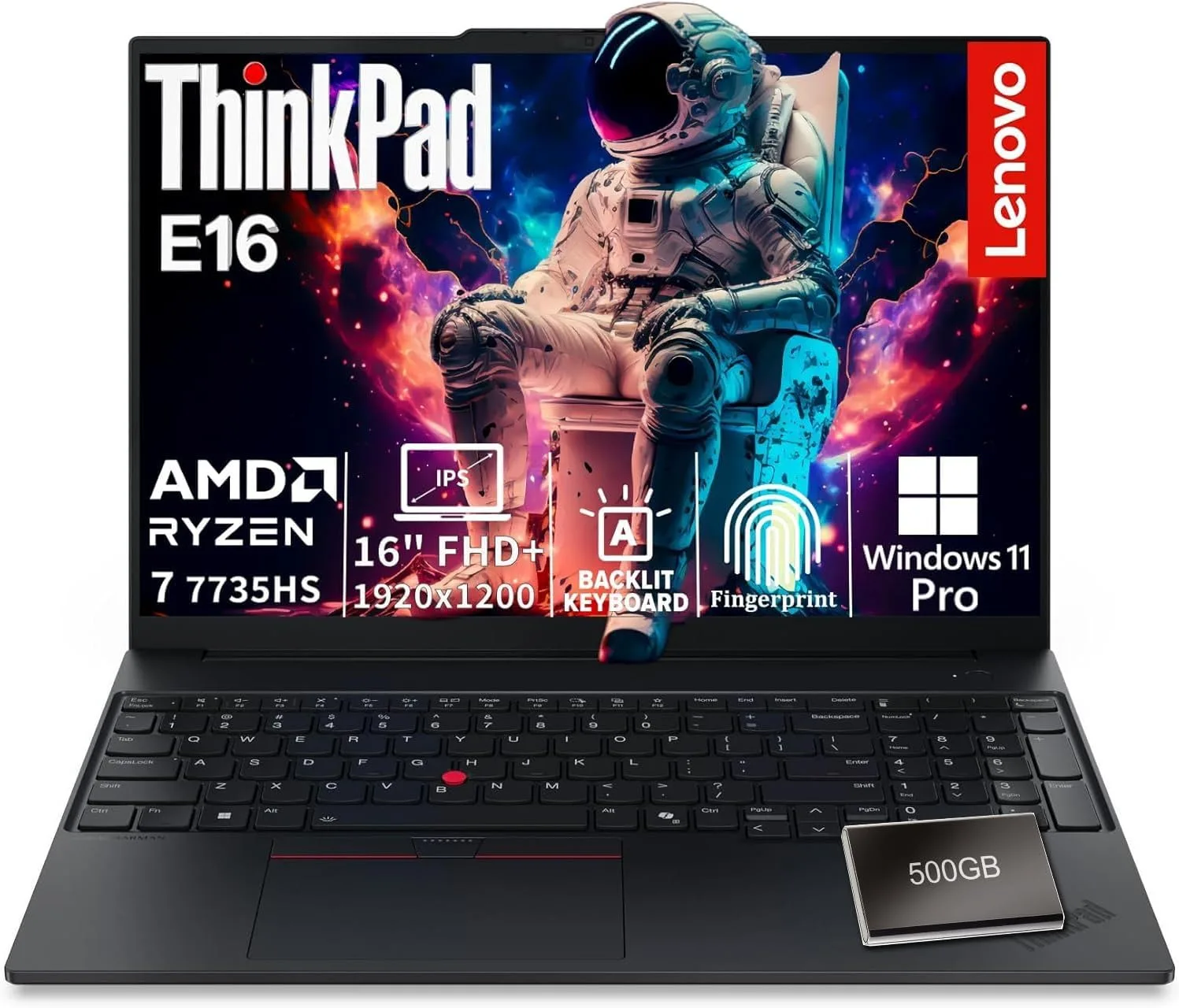 Lenovo ThinkPad E16 AMD Ryzen 7 7735HS 16GB DDR5 1TB SSD + 500GB HDD Laptop