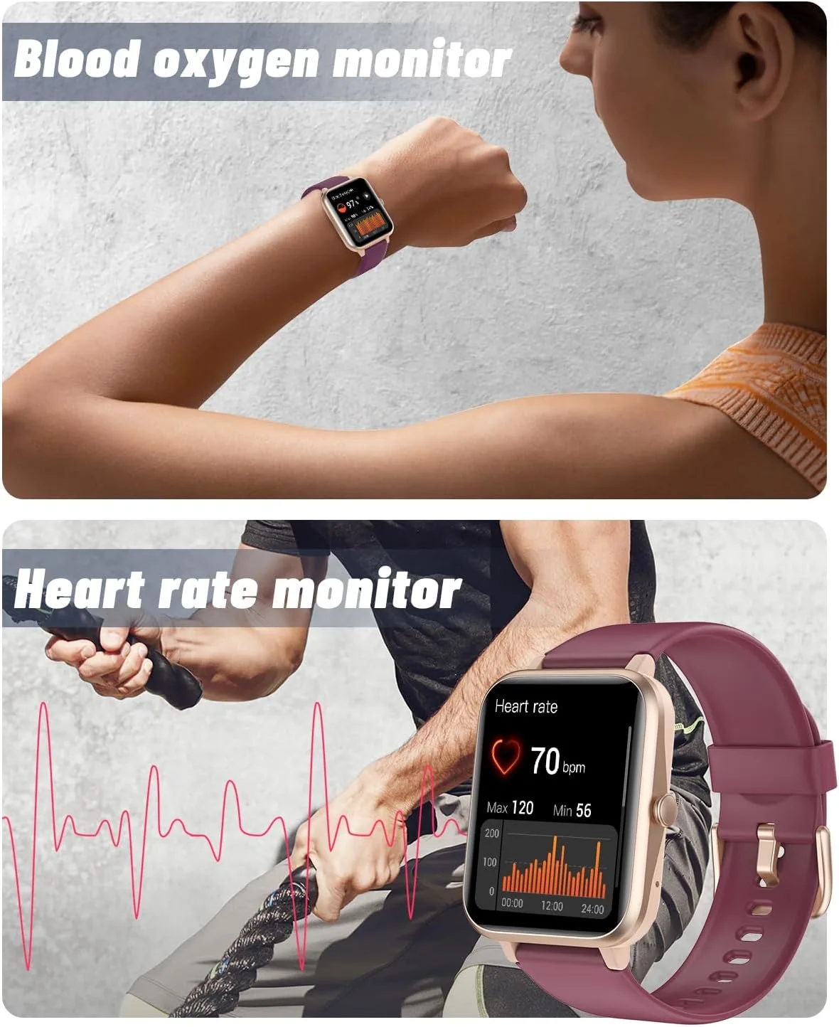 GRV Smart Watch for Women, Bluetooth Call, for iPhone Android Purple
