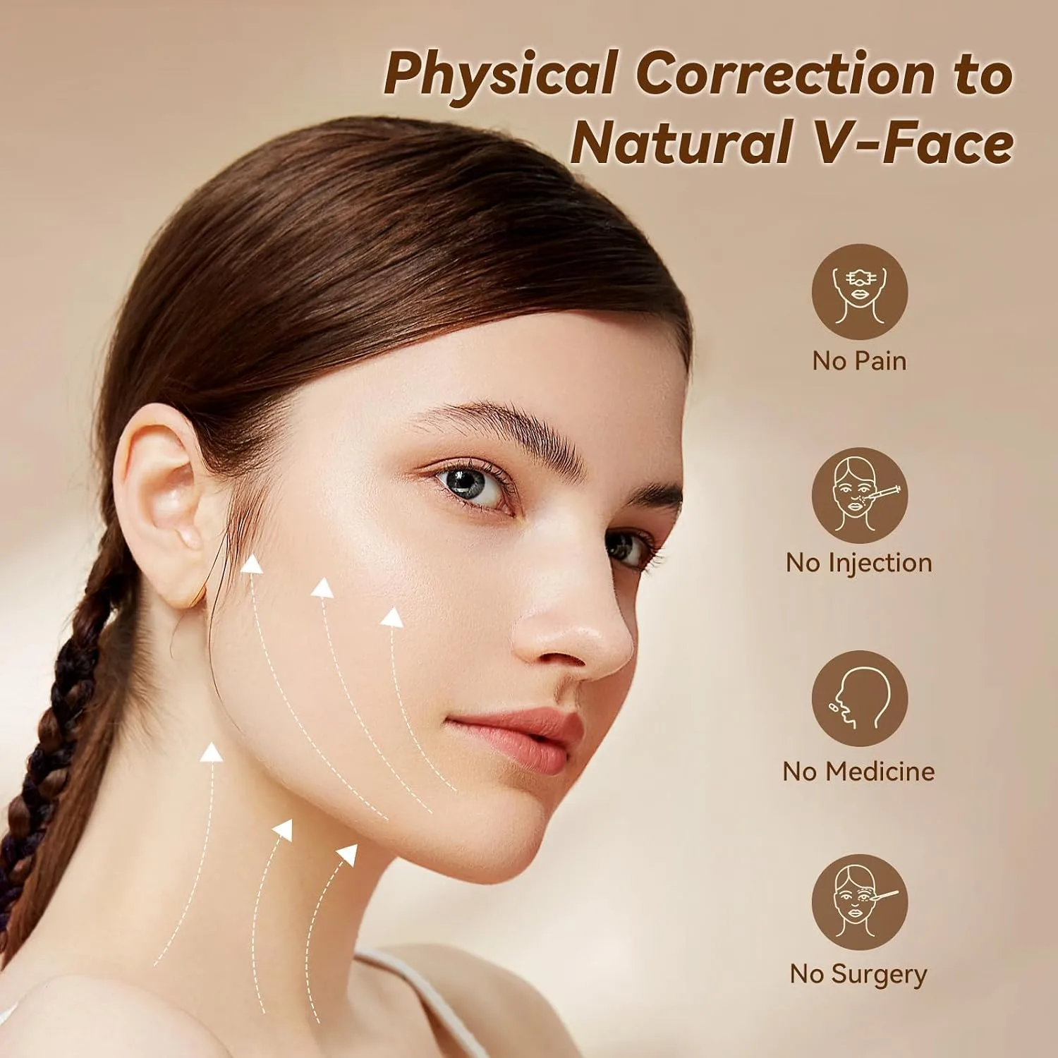 JUSRON V-Line Mask Chin Up Mask Face Strap, chin lifting mask (Light Blue)