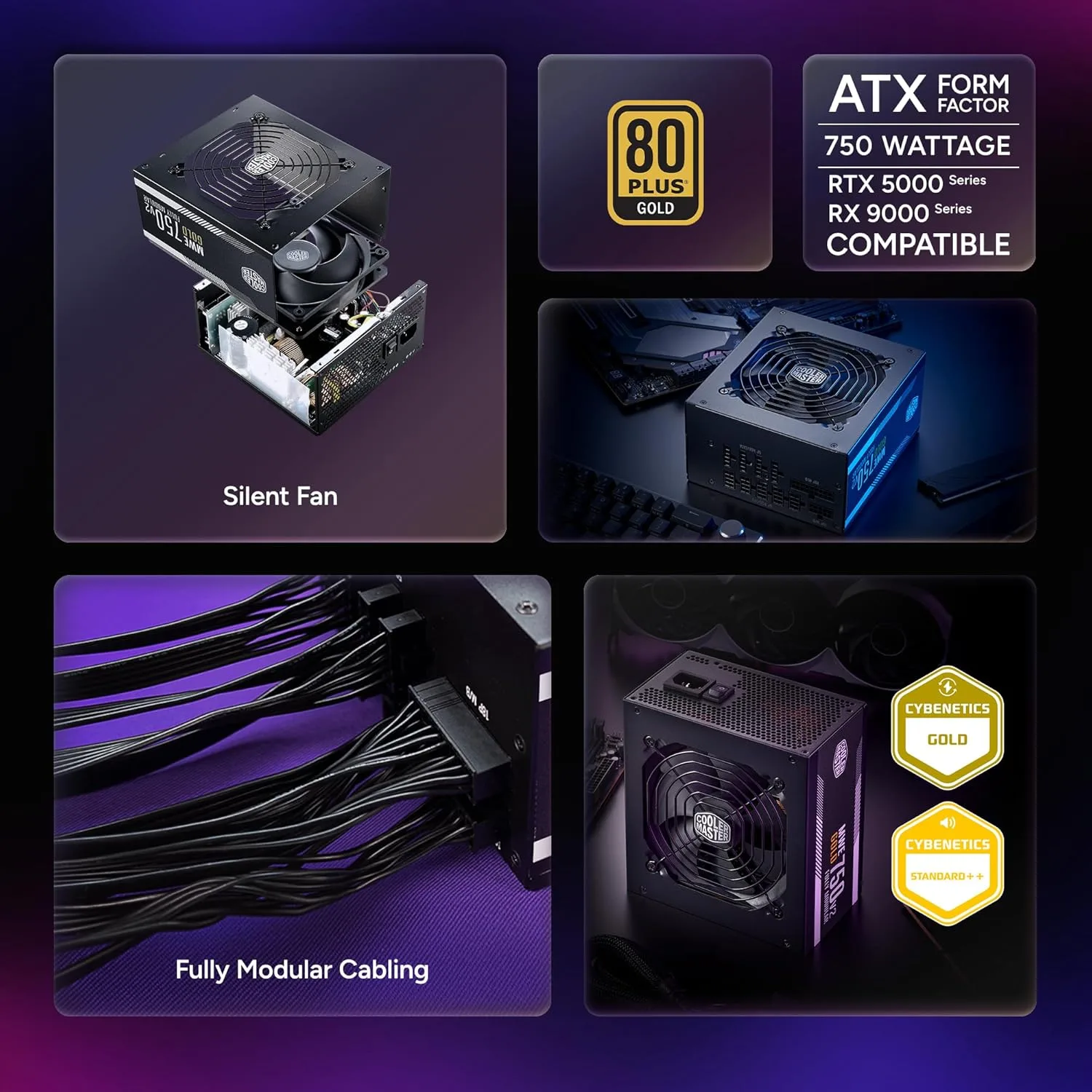 Cooler Master MWE Gold 750 V2 Power Supply, Fully Modular