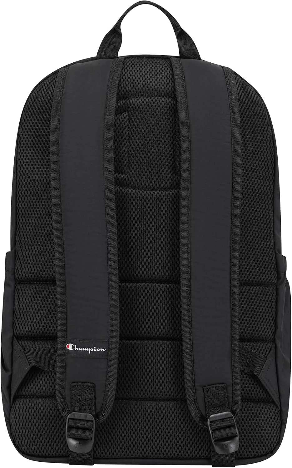 Champion Venice Laptop Backpack in Crinkle Nylon with Padded Adjustable Straps, Water Bottle Pocket for Work, Travel, Commute, Black, One Size