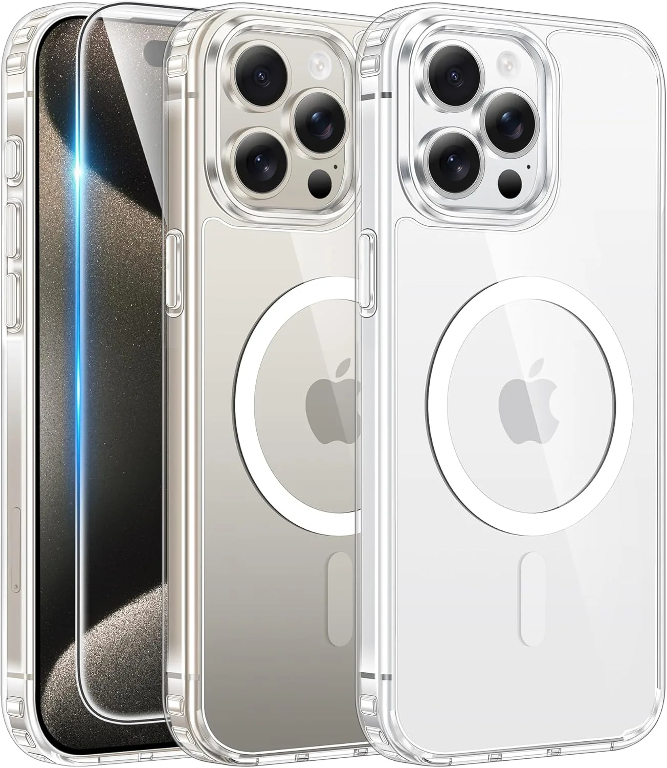 FNTCASE for iPhone 15 Pro Case Compatible with Magsafe Clear Phonecase
