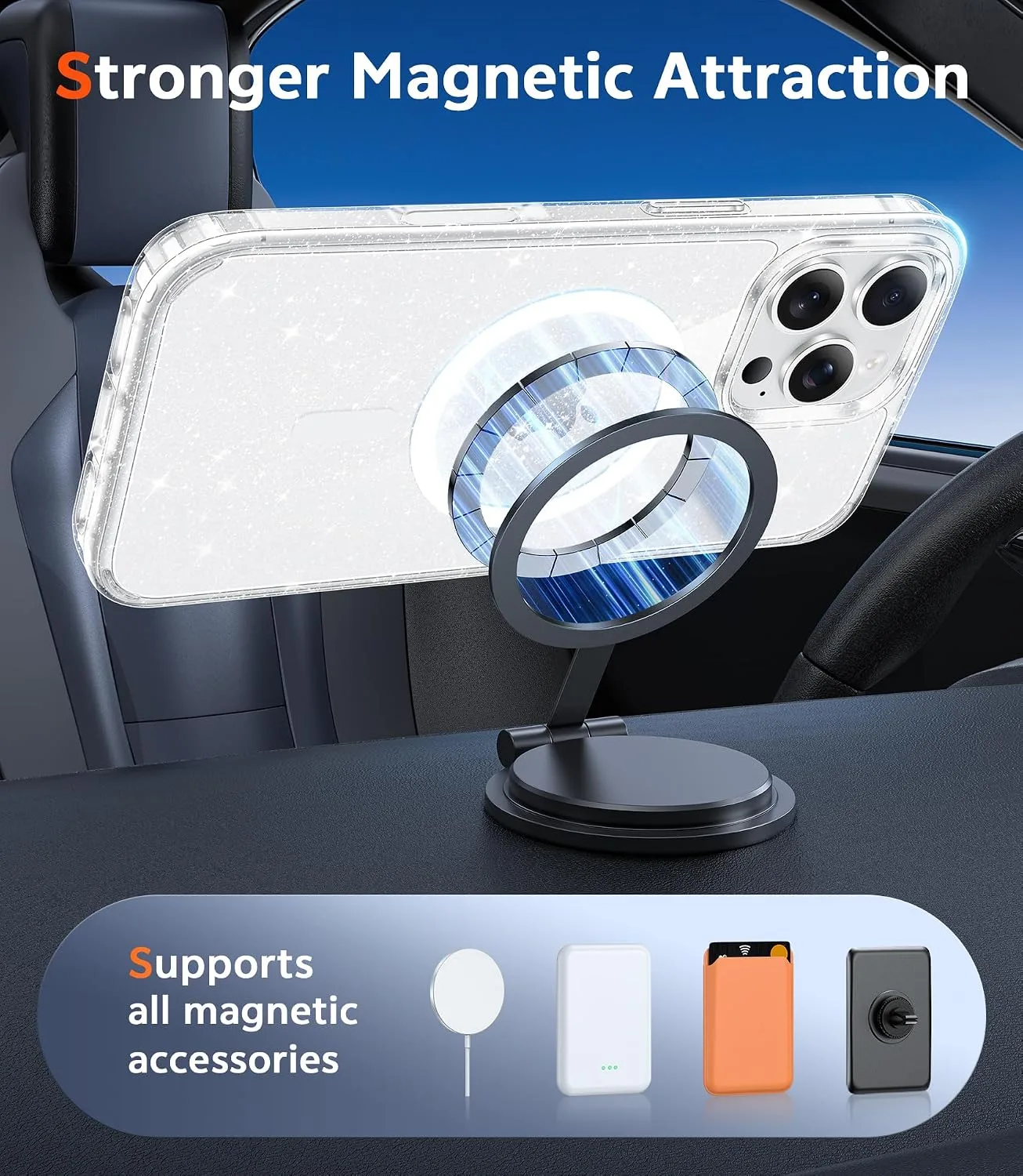 FNTCASE for iPhone 16 Pro-Max Case Compatible with Magsafe Clear Phonecase