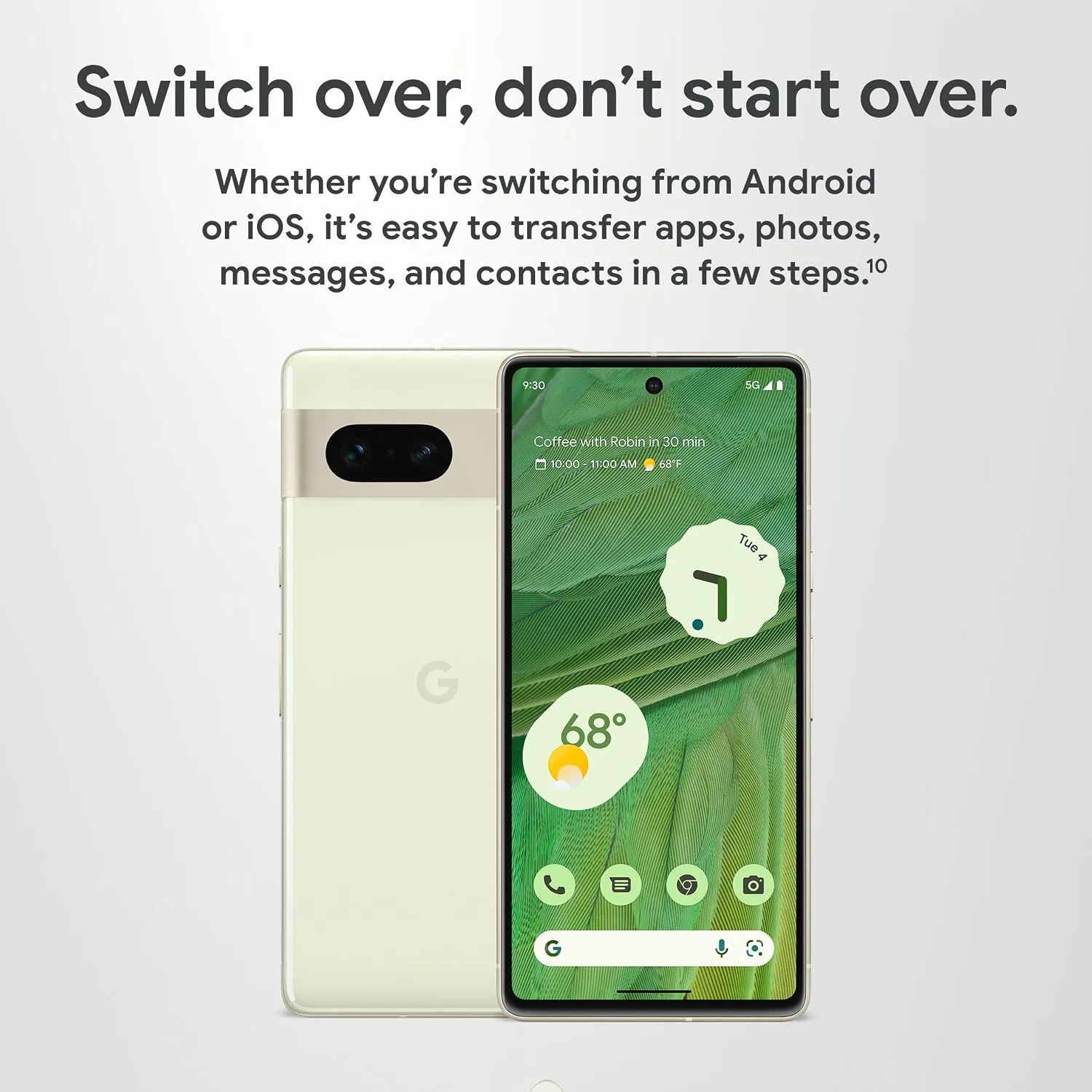 Google Pixel 7 5G, 128GB, Lemongrass - Unlocked (Renewed)