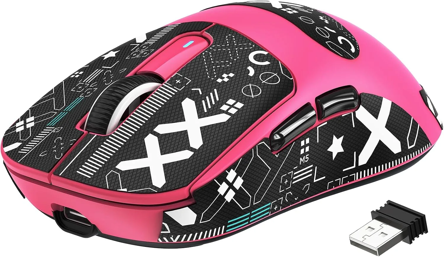 ATTACK SHARK X3 49g Lightweight Wireless Gaming Mouse, Berry&Tape