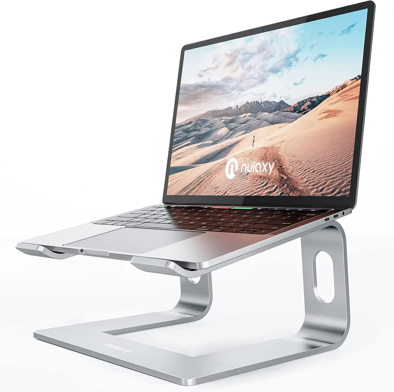 Nulaxy Full Aluminum Laptop Stand, Stable Support to 22 lbs, Silver