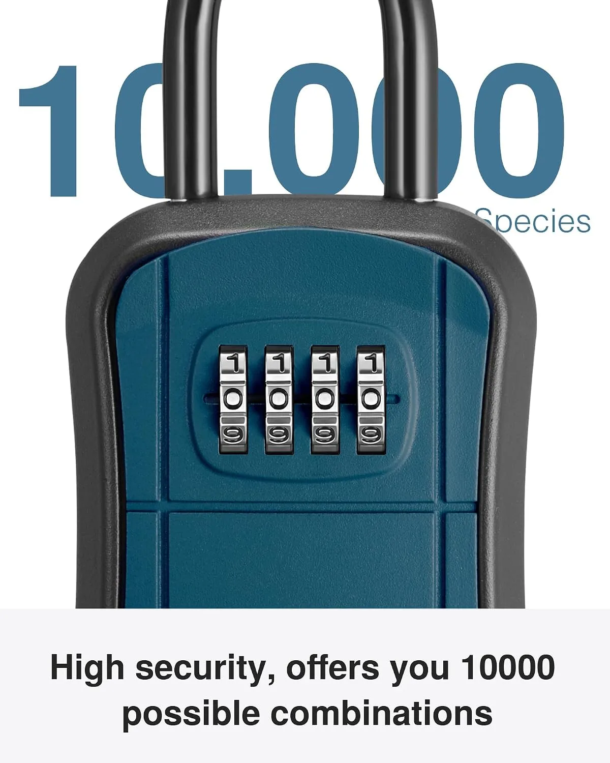 Puroma Key Lock Box Outdoor 4 Digit Code Combination Lockbox 1 Peacock Blue