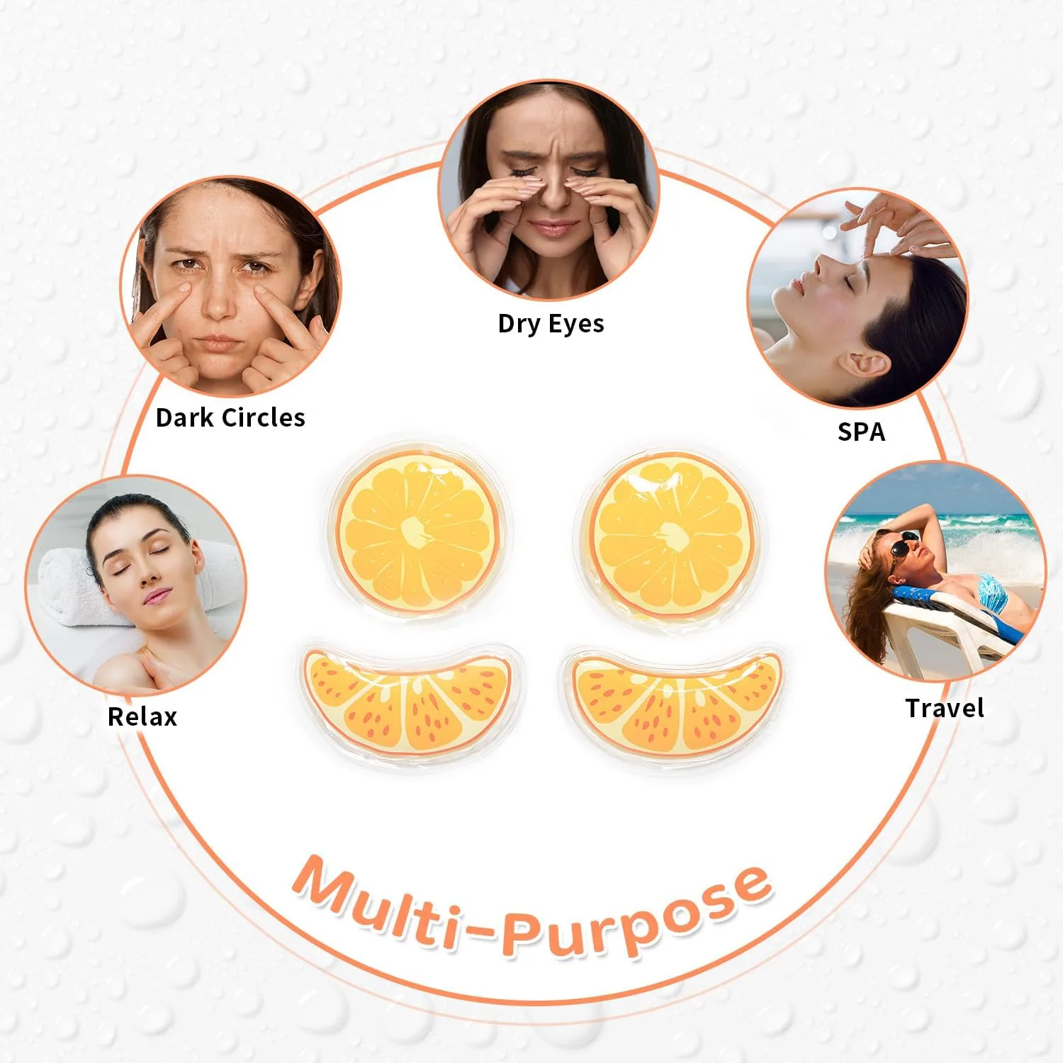 4PCS Gel Eye Ice Pack Set Reusable, Cold and Hot Compress for Eyes