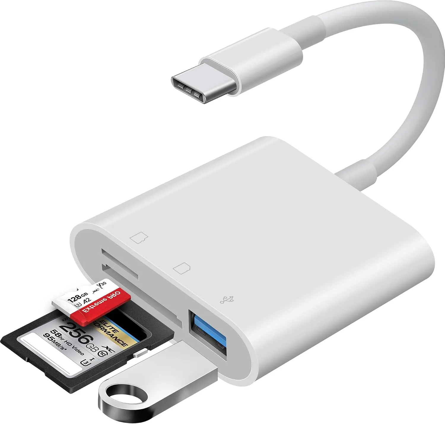 Lector de tarjetas Wnxsload USB-C 3 en 1 para SD, Micro SD y USB