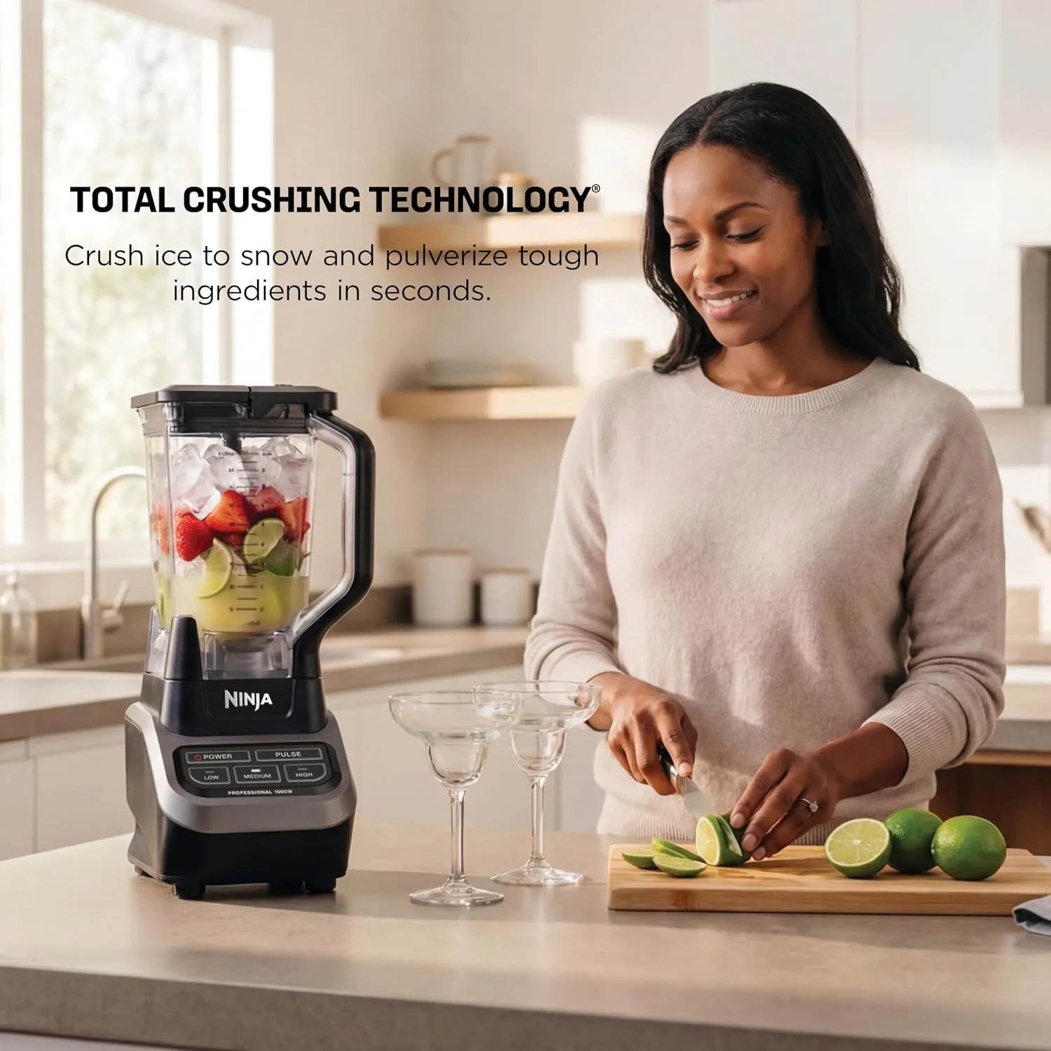 Ninja Professional Blender, 1000W, Total Crushing Tech, 72oz Pitcher, BL610