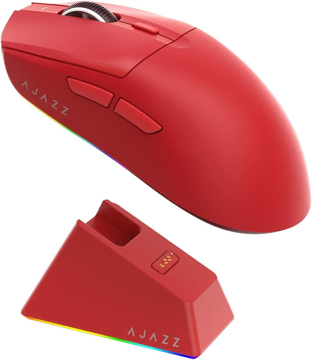 AJ139 V2 MC Wireless Gaming Mouse 2.4G Wired/Bluetooth | RGB Magnetic Charging Dock | Lightweight Design | 24000DPI | 500mAh Battery | PAW3311 Sensor | 5 Programmable Buttons, Compatible with PC/Mac