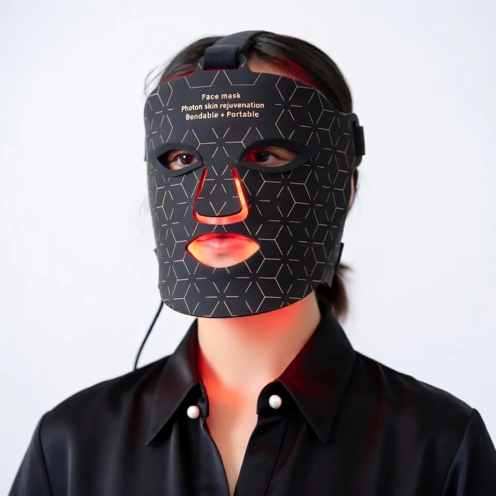 FDA Cleared LED Light Therapy Mask for Face - Infrared Red Light Therapy for Skin - Red Light Therapy for Face - 460nm Blue, 590nm Yellow, 630nm Red, 850nm NIR, 40mw/cm Irradiance