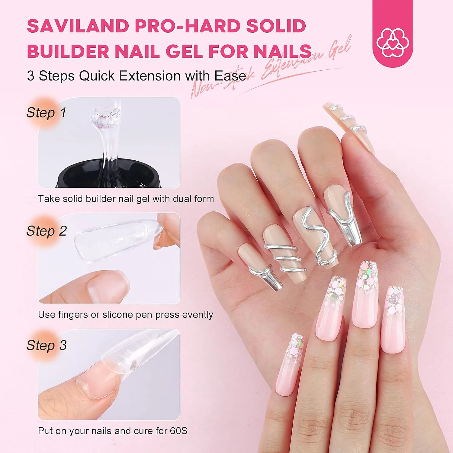 SAVILAND Solid Builder Nail Gel with U V Lamp for 3D Carving & Extension
