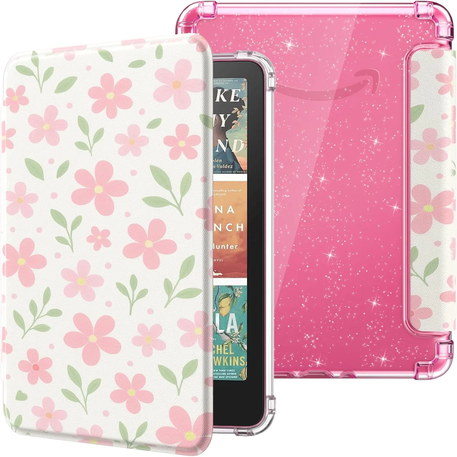 MoKo Case for 7" Kindle Paperwhite 12th Gen & Colorsoft,Flower & Leaves