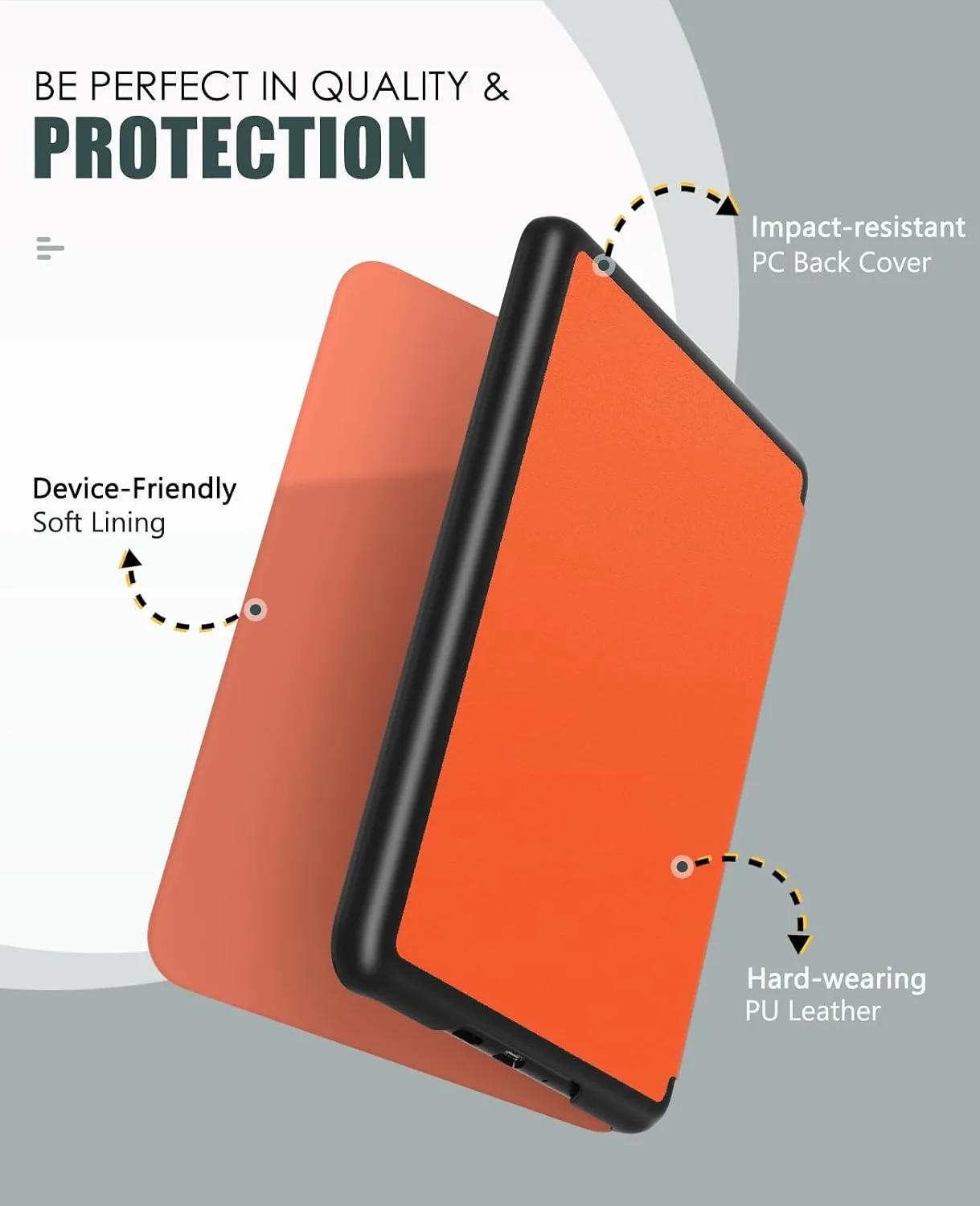 MoKo Case for 7" Kindle Paperwhite 12th Gen&Colorsoft 2024, Orange