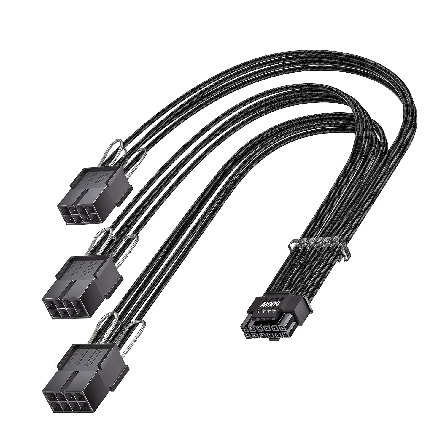 Fasgear 16pin GPU Cable to 3X 8pin PCIe Extension, 1ft, Black