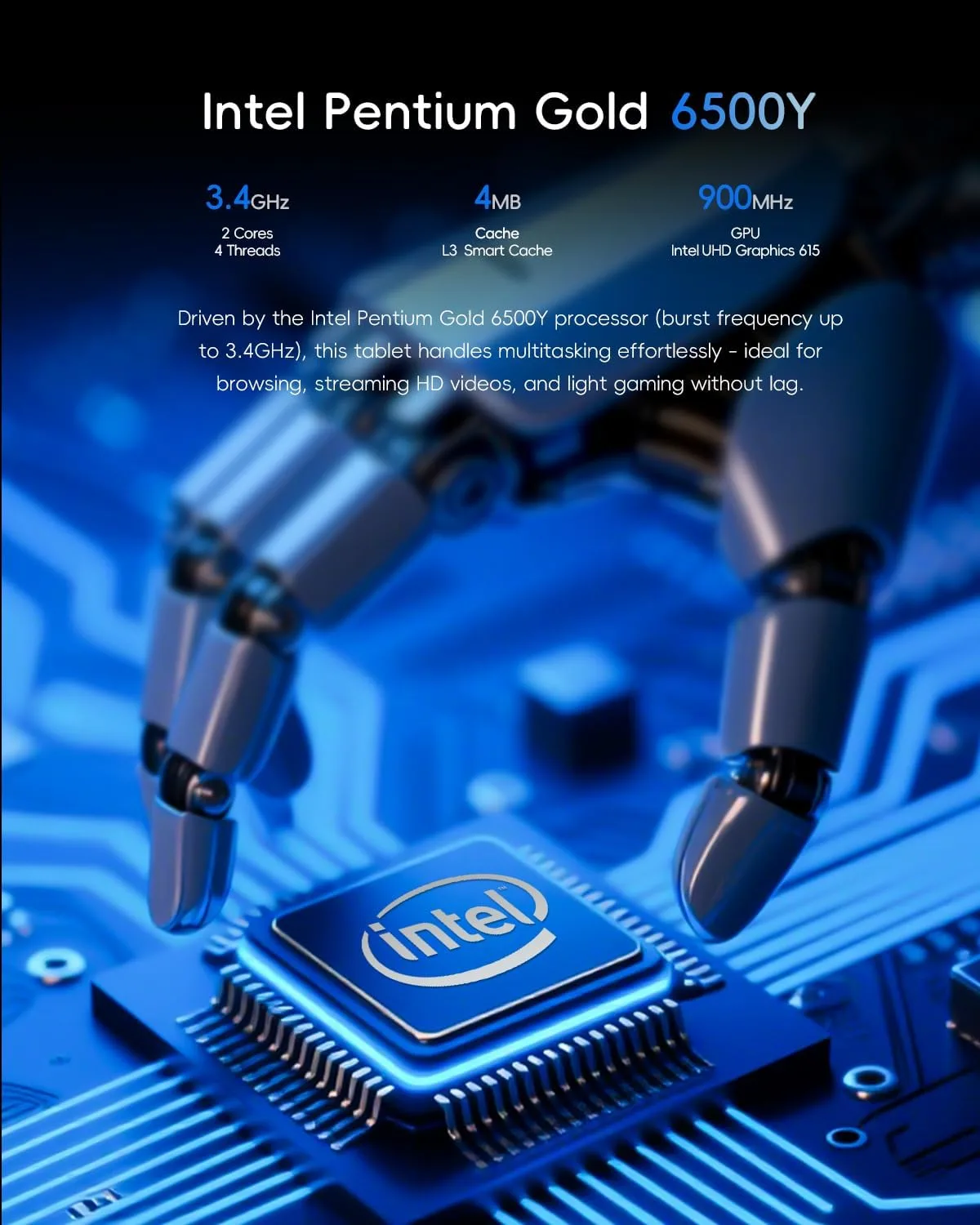Mini PC, Intel 6500Y (Beats N5030, up to 3.4GHz), 16GB RAM 256GB SSD