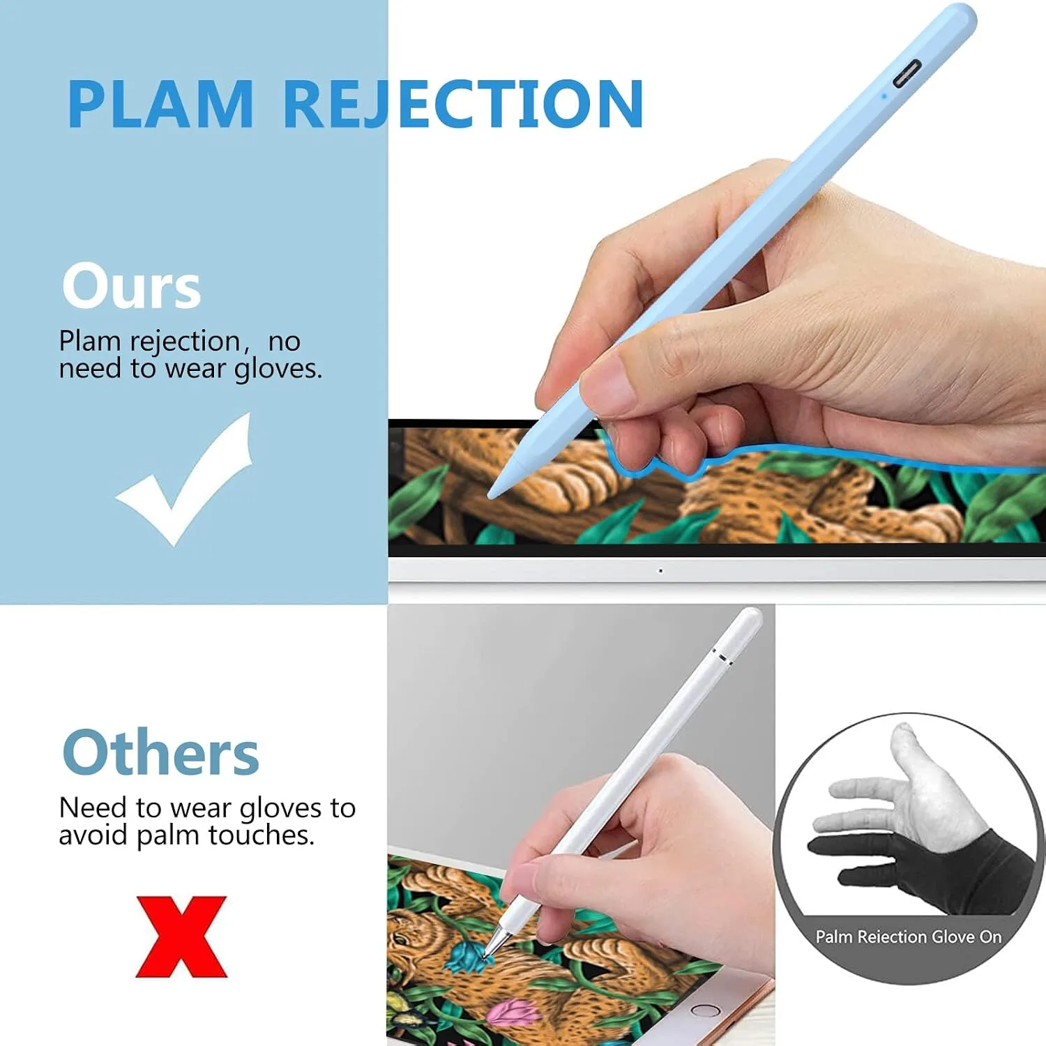 COO Stylus Pen for iPad Pro Air Mini 2018-2024, Palm Rejection Fast Charge