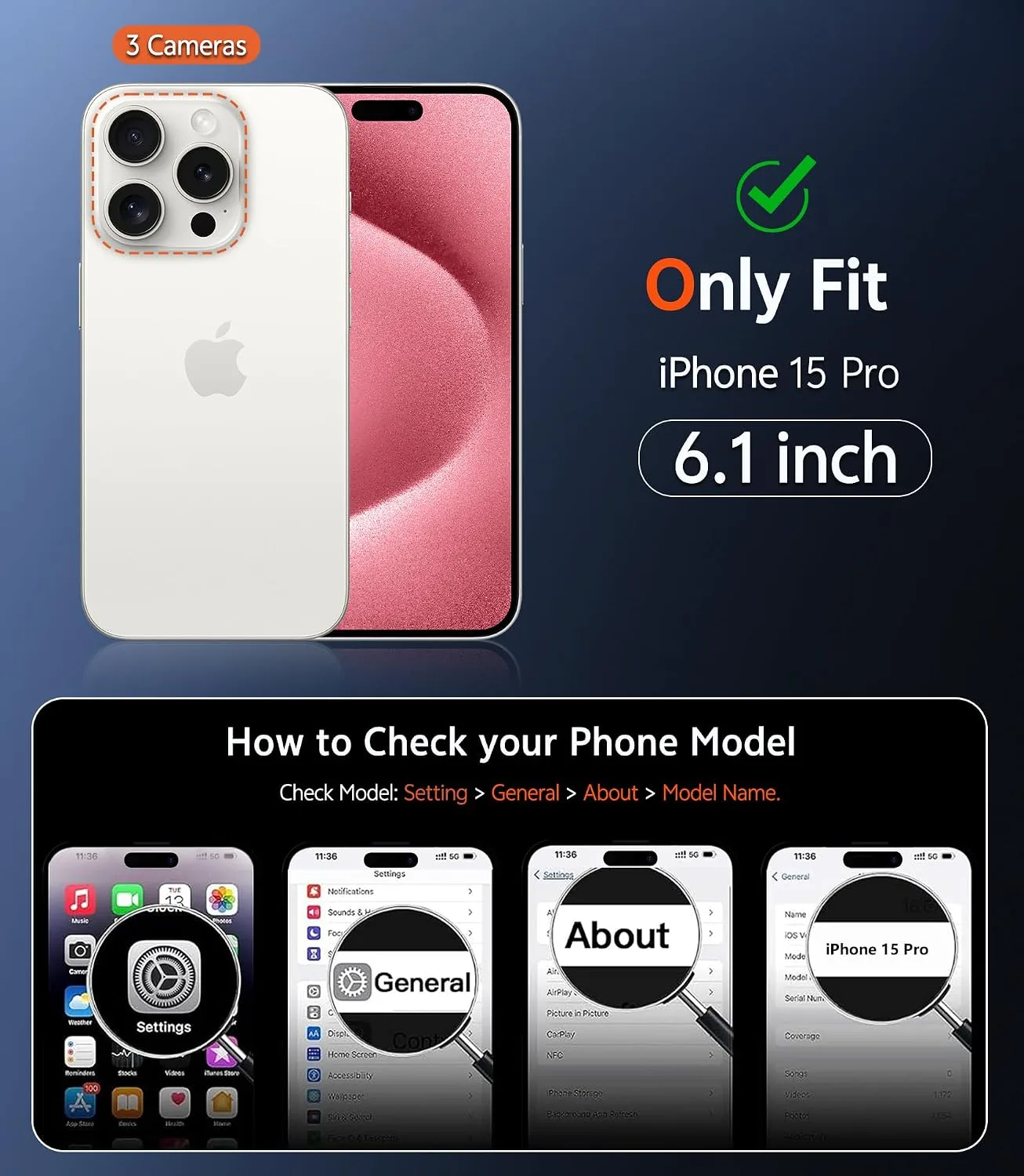 FNTCASE for iPhone 15 Pro Case Compatible with Magsafe Matte Phonecase
