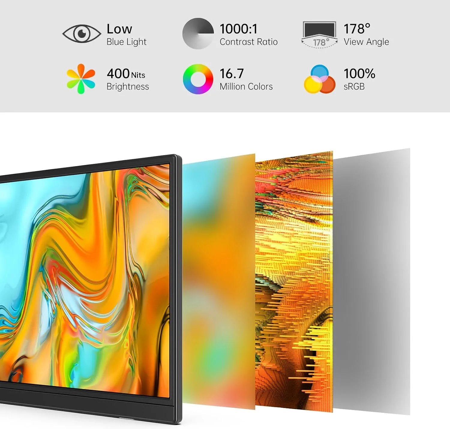 MNN 14" 1200p USB-C HDMI HDR Portable Monitor