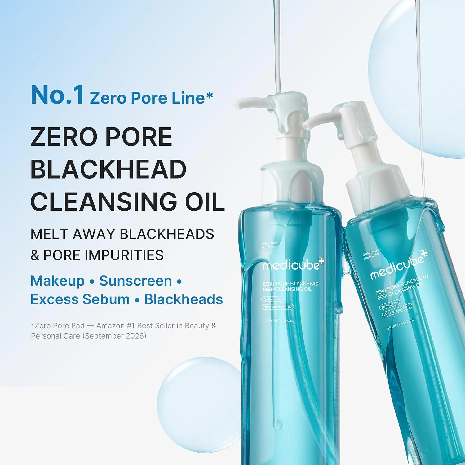 medicube Cleansing Oil Zero Pore, Makeup Remover, Blackhead & Pore Care