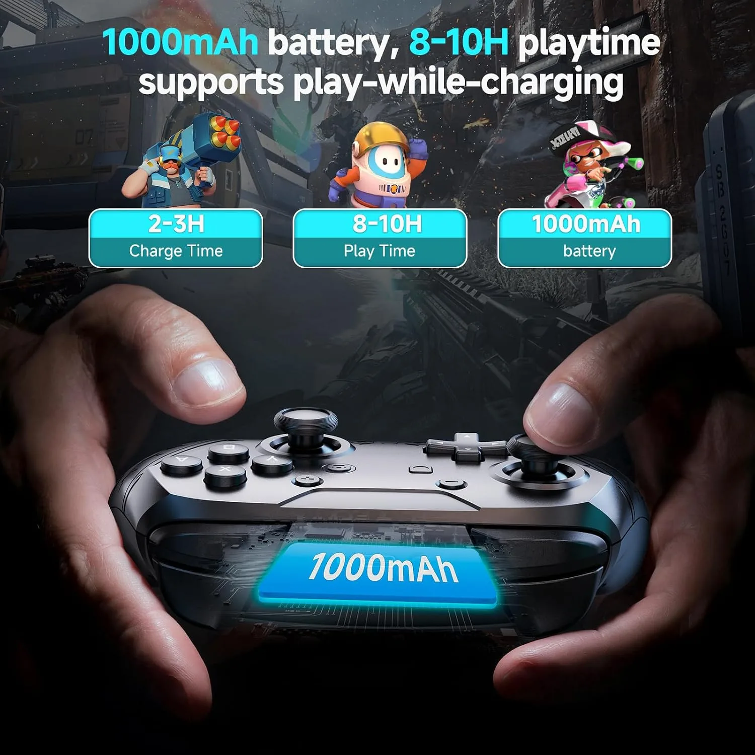YAEYE Wireless Switch Pro Controller with Bluetooth 5.0 & NFC Amiibo, 1000mAh Switch Controller for Nintendo Switch/Switch Lite/Switch OLED/PC, Gamepad with 6-Axis Gyro Dual Vibration Turbo Screenshot